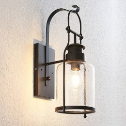 LindbyRozaliewandlampzwartmetaallantaarn44cm