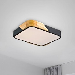 JUSTLIGHTGmbHJUSTLIGHTBilaplafondlampzwart32x32cmhout