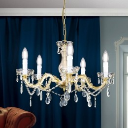 ORIONKroonluchterMarieClairekristalglas5-lamps