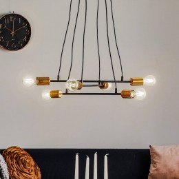 EMIBIGLIGHTINGHanglampBravo6-lampsmetkoperendetailszwart