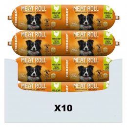 10xFokkerMeatRollHondenvoerNatKip-Zalm800gr