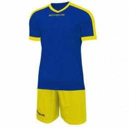 GivovaKitRevolutionVoetbalshirtmetShortsblauwgeel