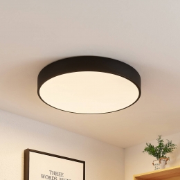LindbyLEDplafondlampSimera50cmzwartmetaal