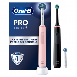 Oral-BElektrischeTandenborstelPro33900DuoZwartRoze1set