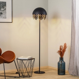 LucandeAparasvloerlampbladlookzwart-goud