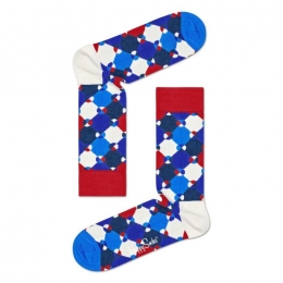 HappySocksDiamondDotSokkenRoodBlauwMaat36-40