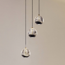 LucandeLEDhanglampHayleyzwart3-lampsglas