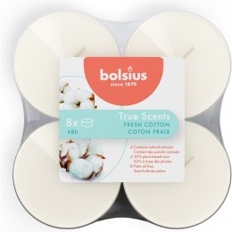 BolsiusMaxiGeurTheelichtenKatoen8Stuks