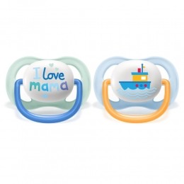 PhilipsAventFopspeenUltraAir0-6mndILoveMamaBlauw2stuks