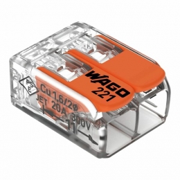 Wago221-412Lasklem2-gaats-4mm-Hersluitbaar-Transparant-oranje100st
