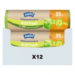12xSwirlVuilniszakkenmetTrekbandGeparfumeerdActifFresh35liter9stuks