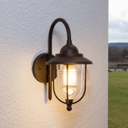 LindbybuitenwandlampMerethoogte37cmroestkleurigaluminium