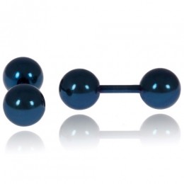 LGTJewelsStudoorbellenDubbeleBolBlauw6mm
