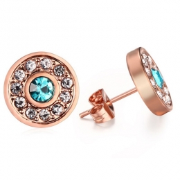 RosegoudverguldeoorknoppenAquamarineDiamond