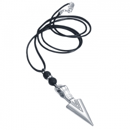 HerenkettingWaxkoordVikingArrowZilverkleurig