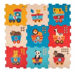 BiecoDierenTreinSchuimrubberen9stuksPuzzelMat