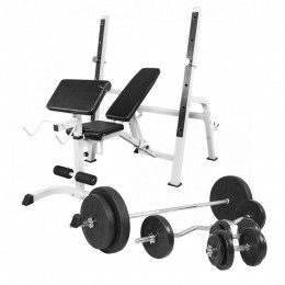 HalterbankmetSquatRack100kgset-Halterstangmetgewichten-GorillaSports