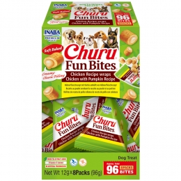 InabaChuruFunBitesWrapsHondensnackMultipackChickenPumpkin8x12gr