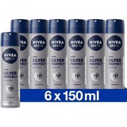 6xNIVEAMenDeodorantSpraySilverProtect150ml