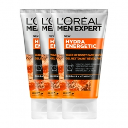 3xLOralMenExpertHydraEnergeticFaceWashCleansingGel100ml