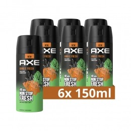 6xAxeDeodorantBodysprayJungleFresh150ml