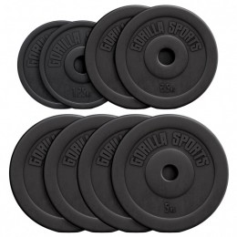 HalterschijvenSet-Bundel-275kg-Kunststof-30mm-GorillaSports
