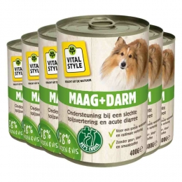 6xVitalstyleHondenvoerBlikMaagDarm400gr
