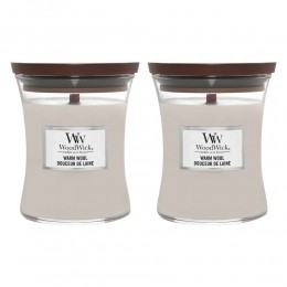 2xWoodWickGeurkaarsMediumWarmWool275gr