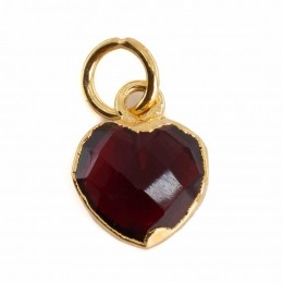 EdelsteenHangerGranaatHartje-Verguld-10mm