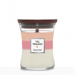 WoodWickGeurkaarsMediumTrilogyBloomingOrchard275gr