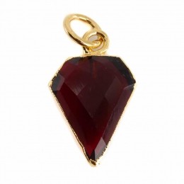 EdelsteenHangerGranaatDiamantvorm-Verguld-15x12mm