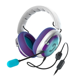 TeufelZOLAGamingHDHeadset71BinauralSurroundSoundKrachtigeBasLightGrayGrapeampAqua