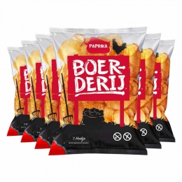 6xBoerderijChipsPaprika190gr