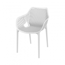 TuinstoelArianemetarmleuningwitkunststof