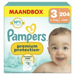 PampersPremiumProtectionLuiersMaat36-10kg204stuks