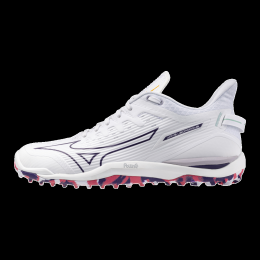 MizunoWAVELEOPARDUSHockeyschoenenWitVioletIndigoCamelliaRosDamesHerenMaat425