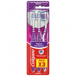3xColgateTandenborstelZigZagMedium3stuks