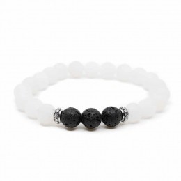 EdelsteenArmbandWitteJadeLavastenen
