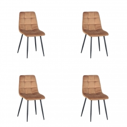 Setvan4eetkamerstoelenCarrevelvetPolewolf