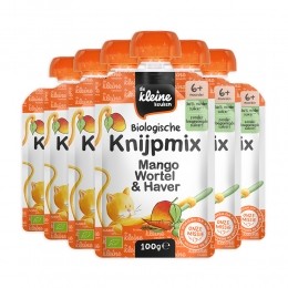 6xdeKleineKeukenBioKnijpmix6mMangoWortelHaver100gr