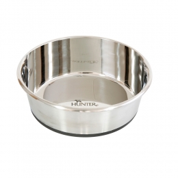 HUNTEREdelstaal-voerbakPurezilverMaatL