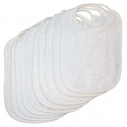 LorelliWhiteTerry10StuksWaterproofSlabbetjes