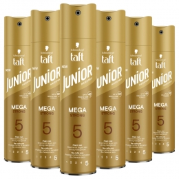 6xTaftJuniorHairsprayMegaStrong250ml