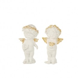 J-LinefiguurEngelStaand-polyresin-witgoud-large-2stuks
