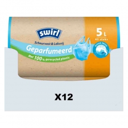 12xSwirlPedaalemmerzakkenGeparfumeerdOceanFresh5liter45stuks