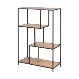 LisommeVicBoekenkastvanMetaalenHout-B77cm-Naturel