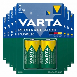 8xVartaRechargeAccuPowerOplaadbareBatterijenC3000mAh2stuks