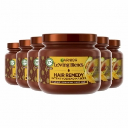 6xGarnierLovingBlendsAvocadoOlieenSheaBoterHaarmasker340ml