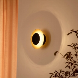 LindbyLEDwandlampTiamametaalzwartgoud20cm