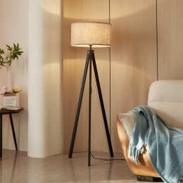 LindbyvloerlampHerryzwarthoutdriepoot153cm